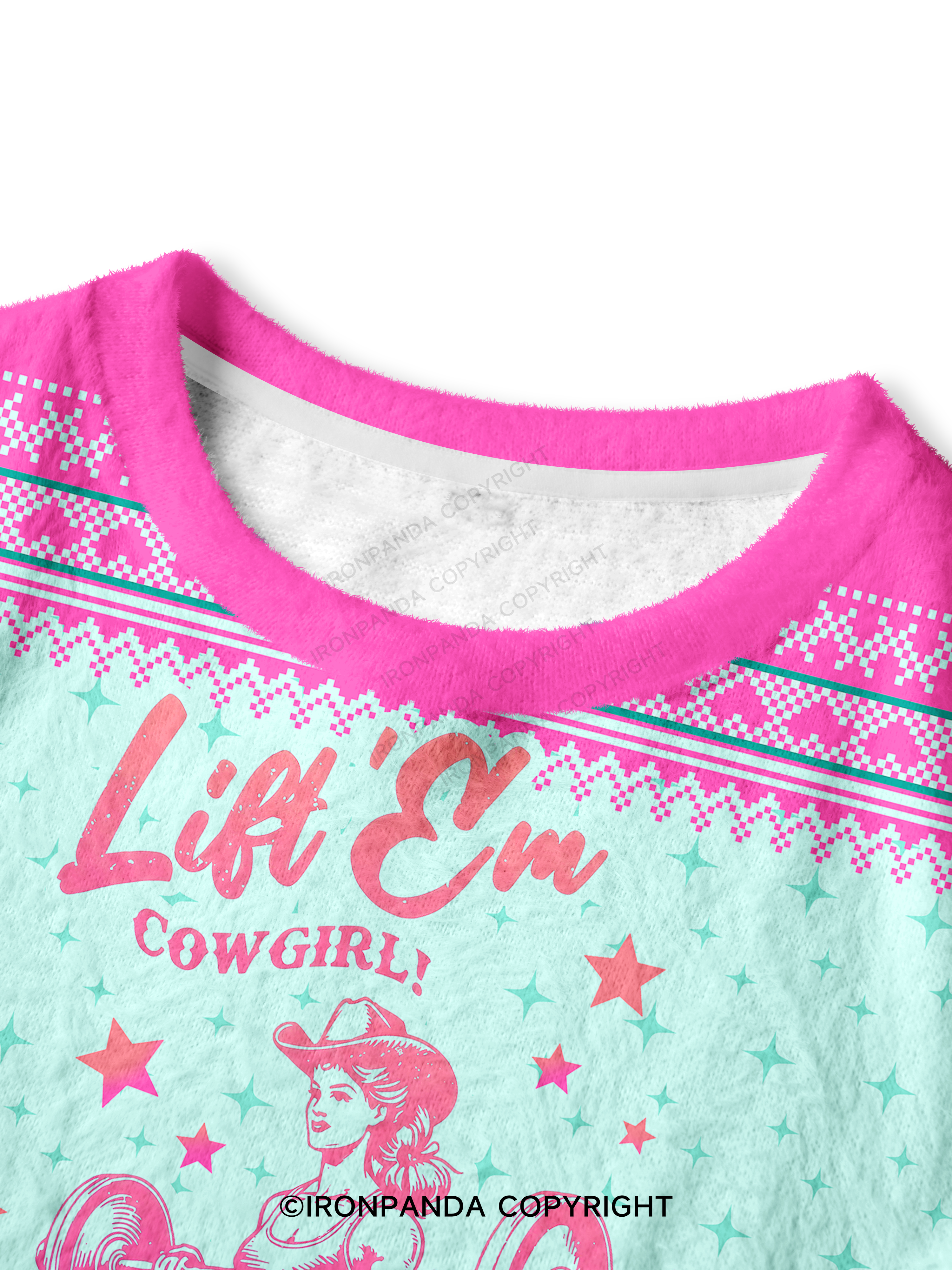 LIFT'EM COWGIRL! Crop Ugly Sweater