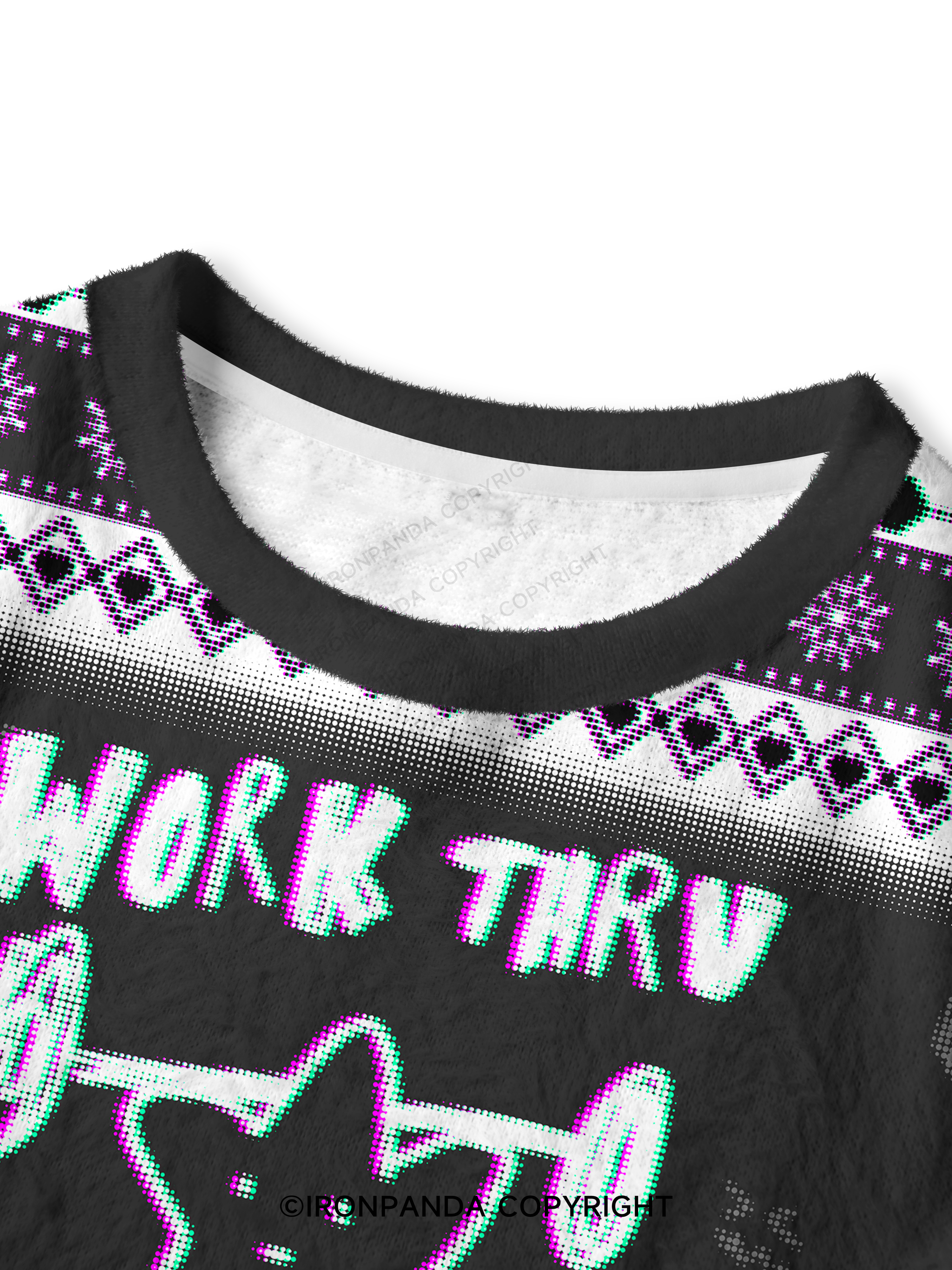 WORK THROUGH THE PAIN Crop Ugly Sweater