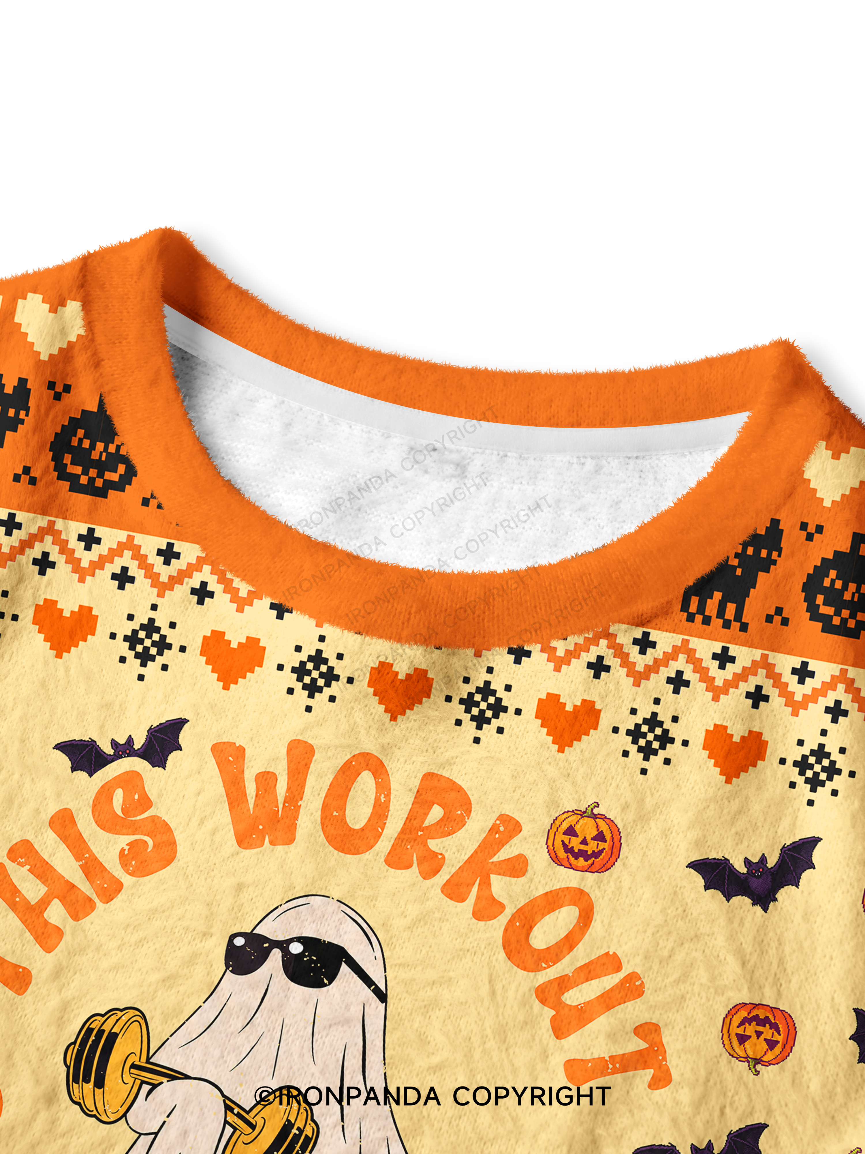 This Workout Is Boo Sheet Funny Ghost Crop Ugly Sweater