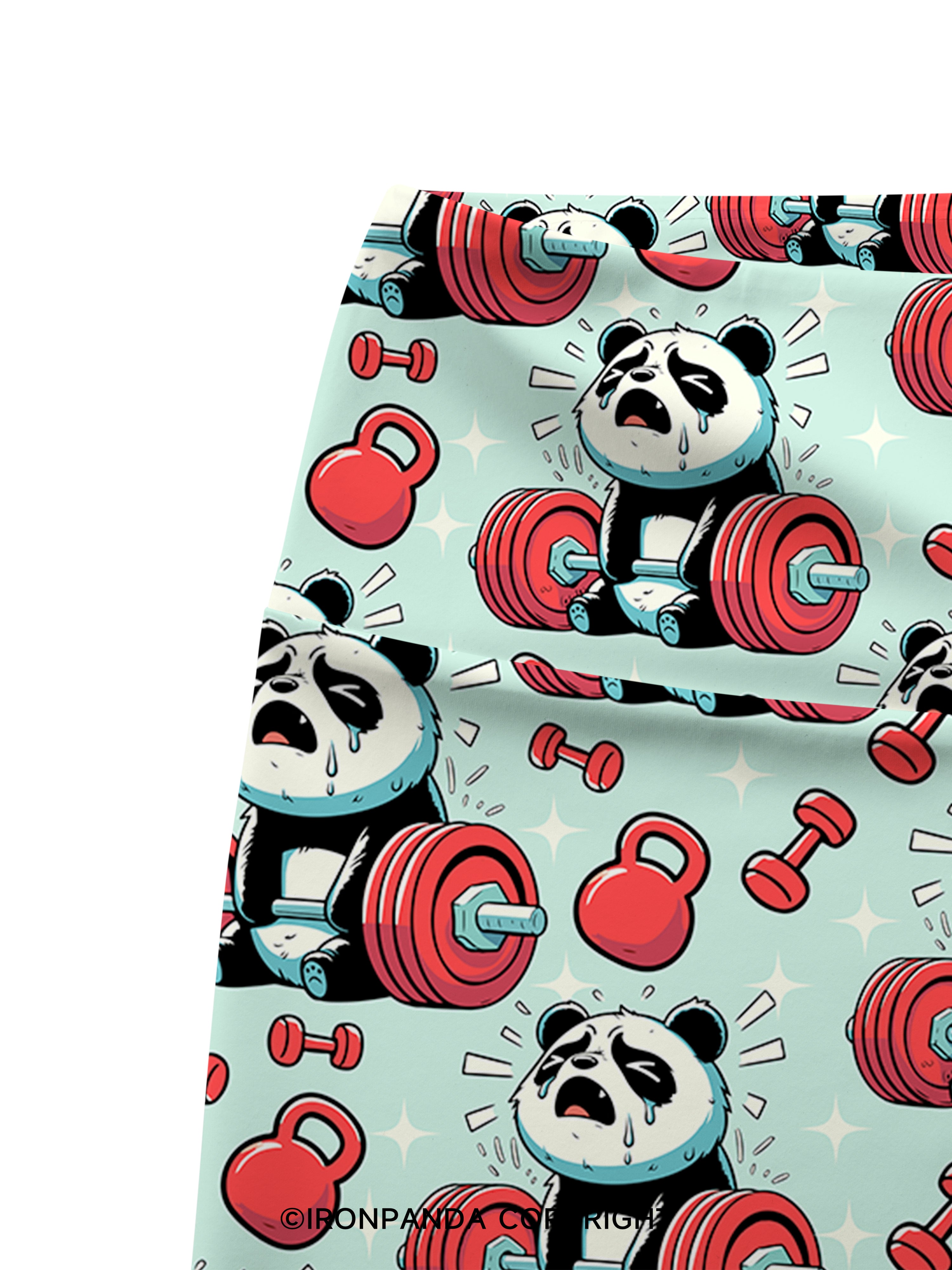 don't fart panda weightlifting Printed Yoga Cycling Shorts