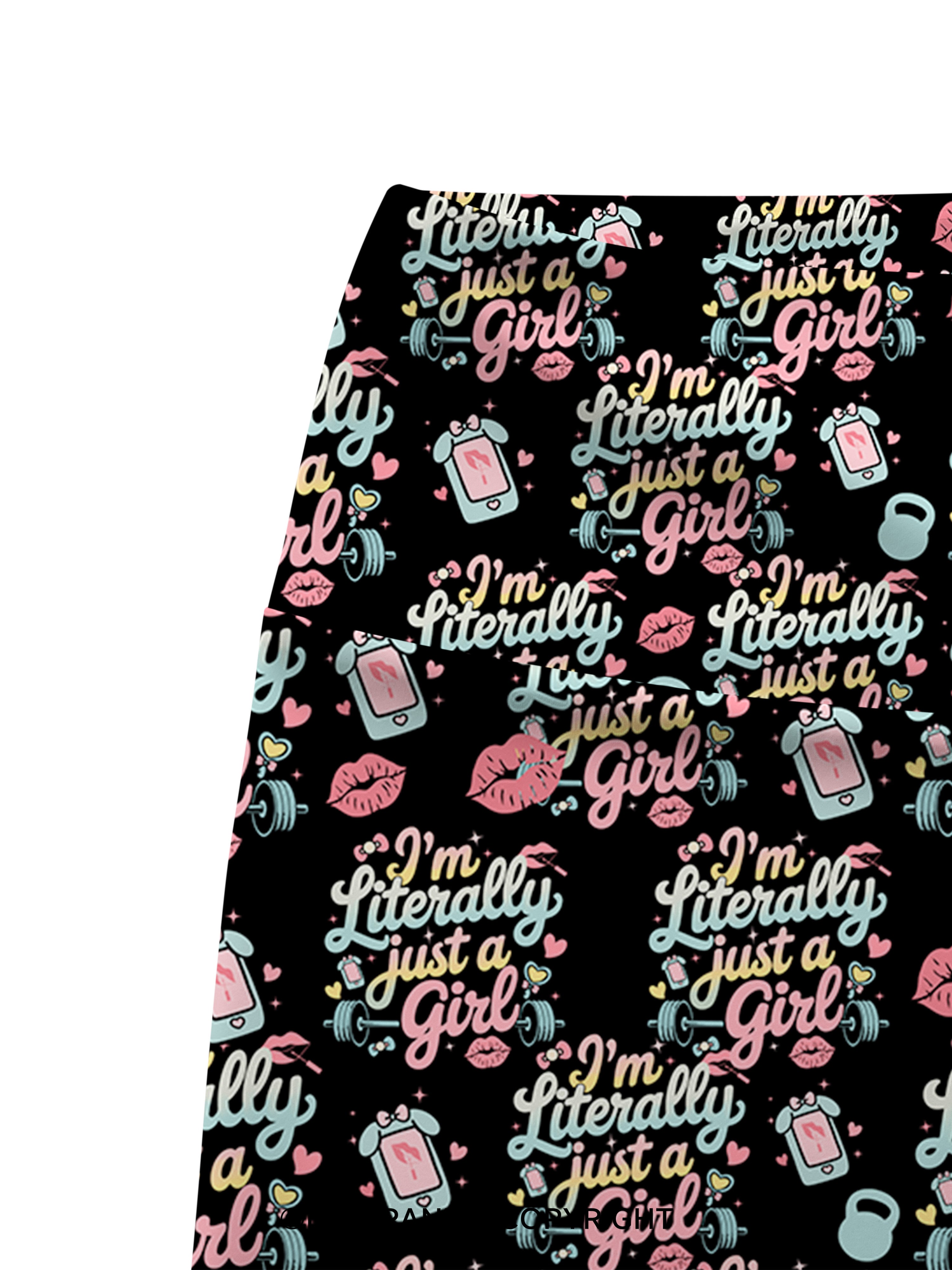 I'm Literally Just A Girl Fitness Printed Yoga Cycling Shorts