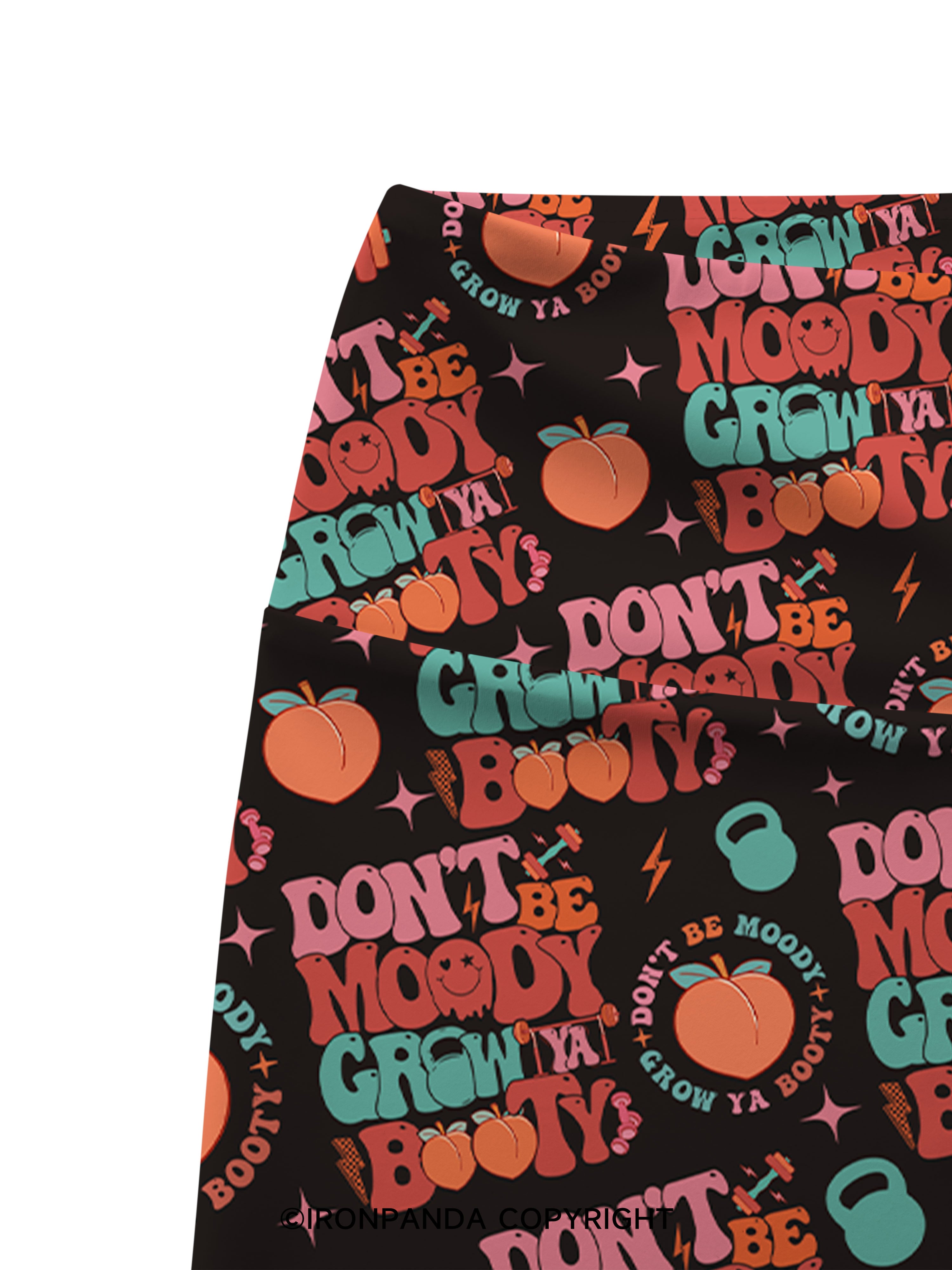Don’t Be Moody Grow Ya Booty Printed Yoga Cycling Shorts