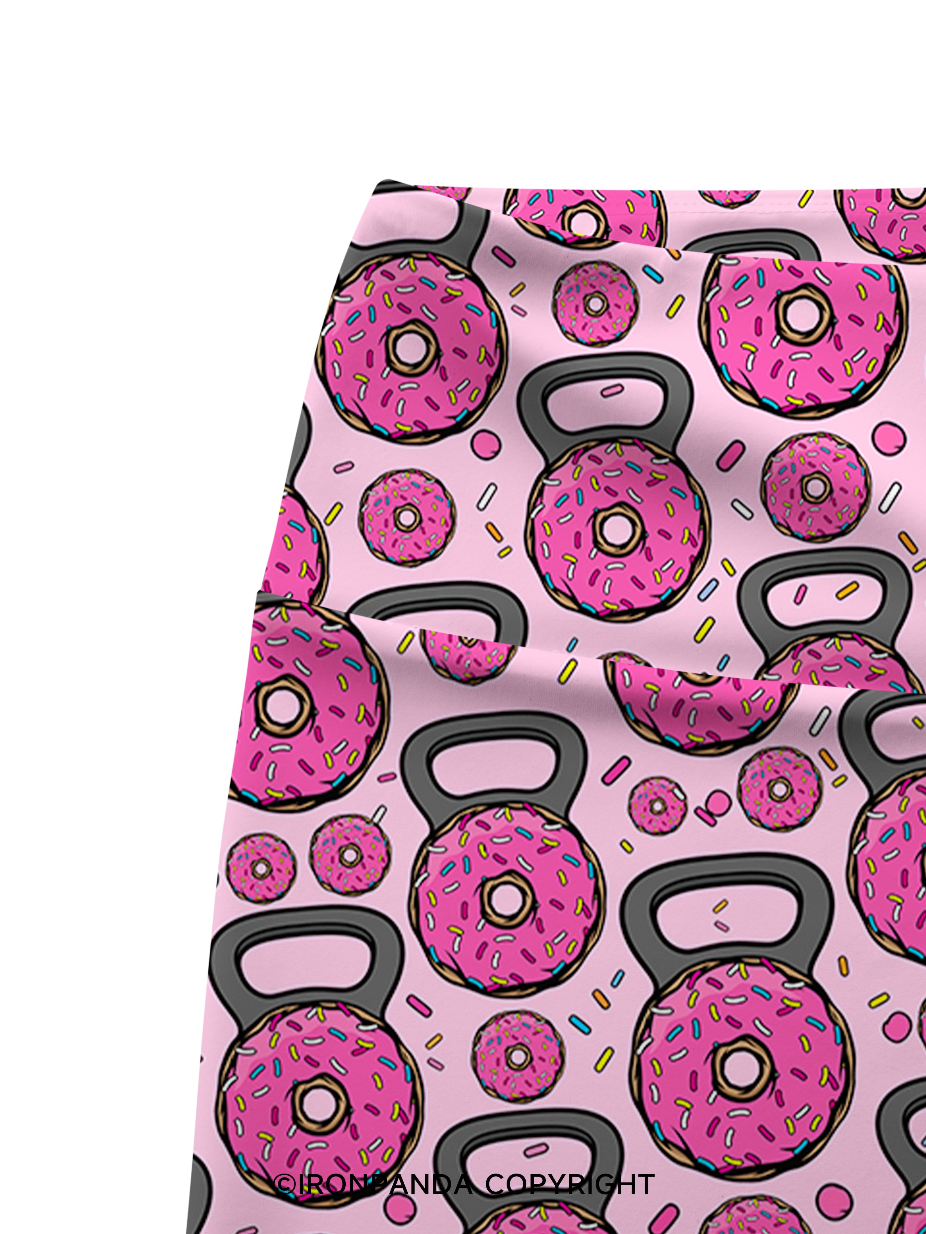 DONUT BARBELL Printed Yoga Cycling Shorts
