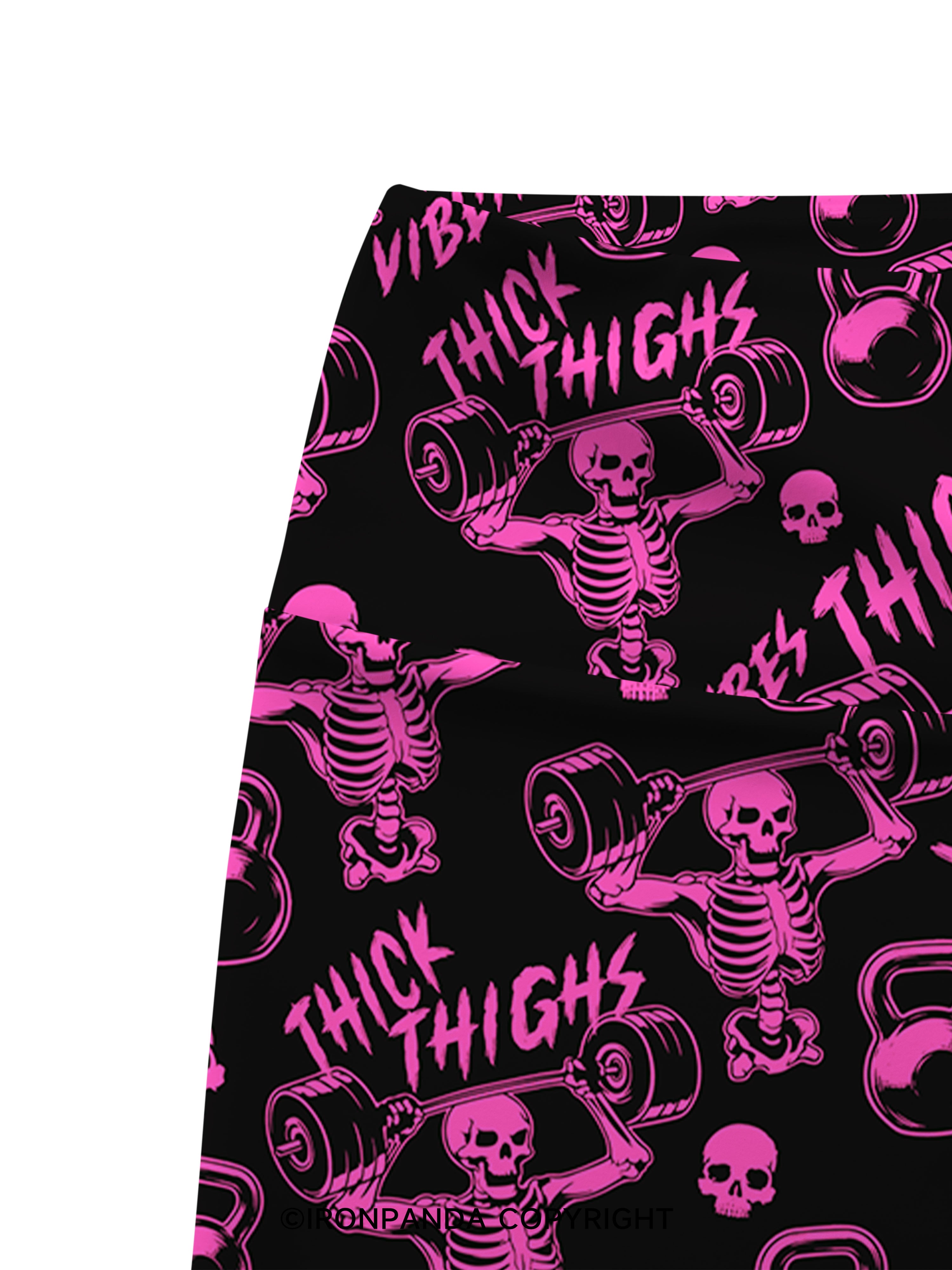 Thick Thighs Spooky VibesPrinted Yoga Cycling Shorts
