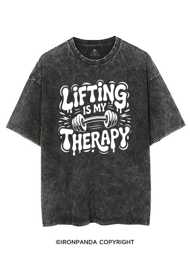 LIFTING IS MY THERAPY POSITIVE GYM VIBE VINTAGE GYM SHIRT