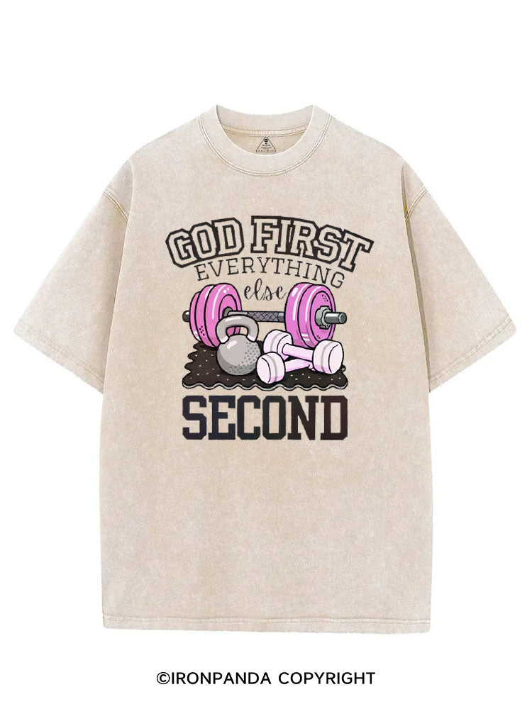 GOD FIRST EVERYTHING ELSE SECOND VINTAGE GYM SHIRT