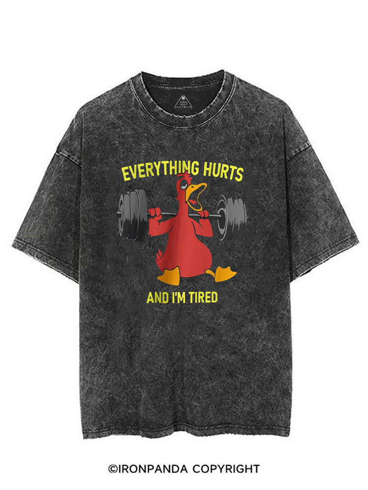 Everthing Hurts And I'm Tired Weightlifting Duck VINTAGE GYM SHIRT