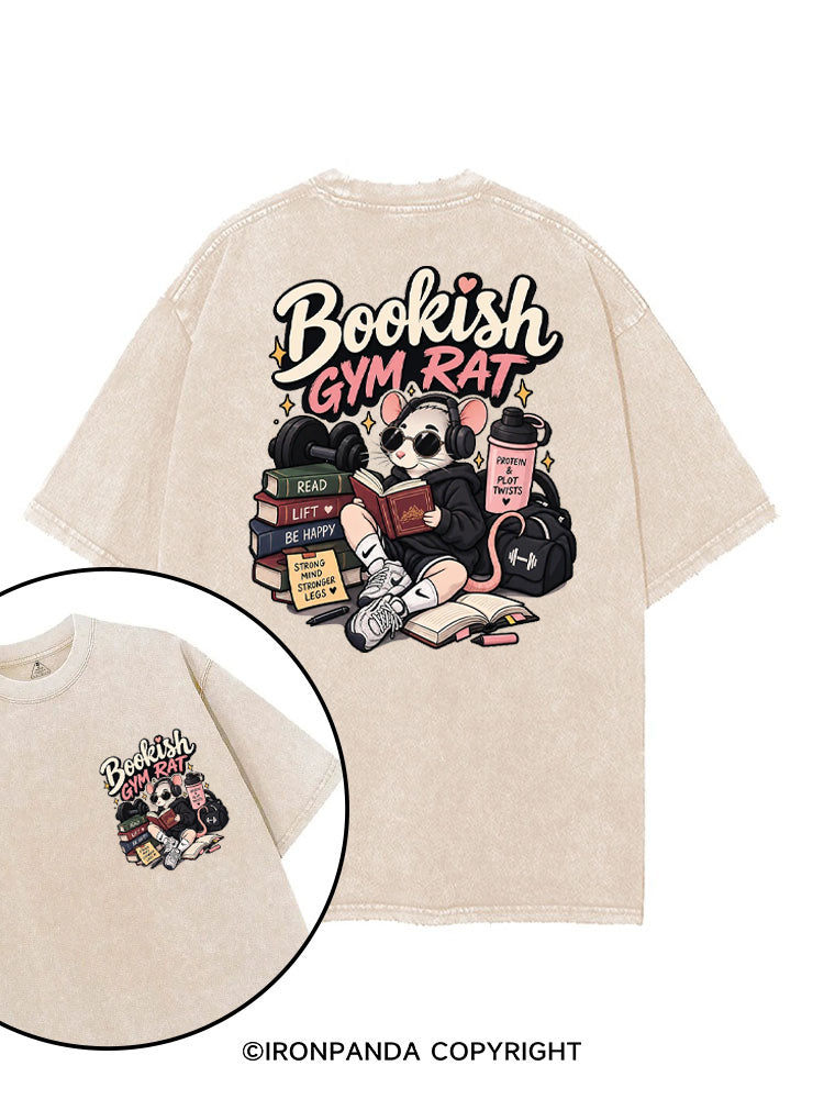 BOOKISH GYM RAT printed Gym Shirt