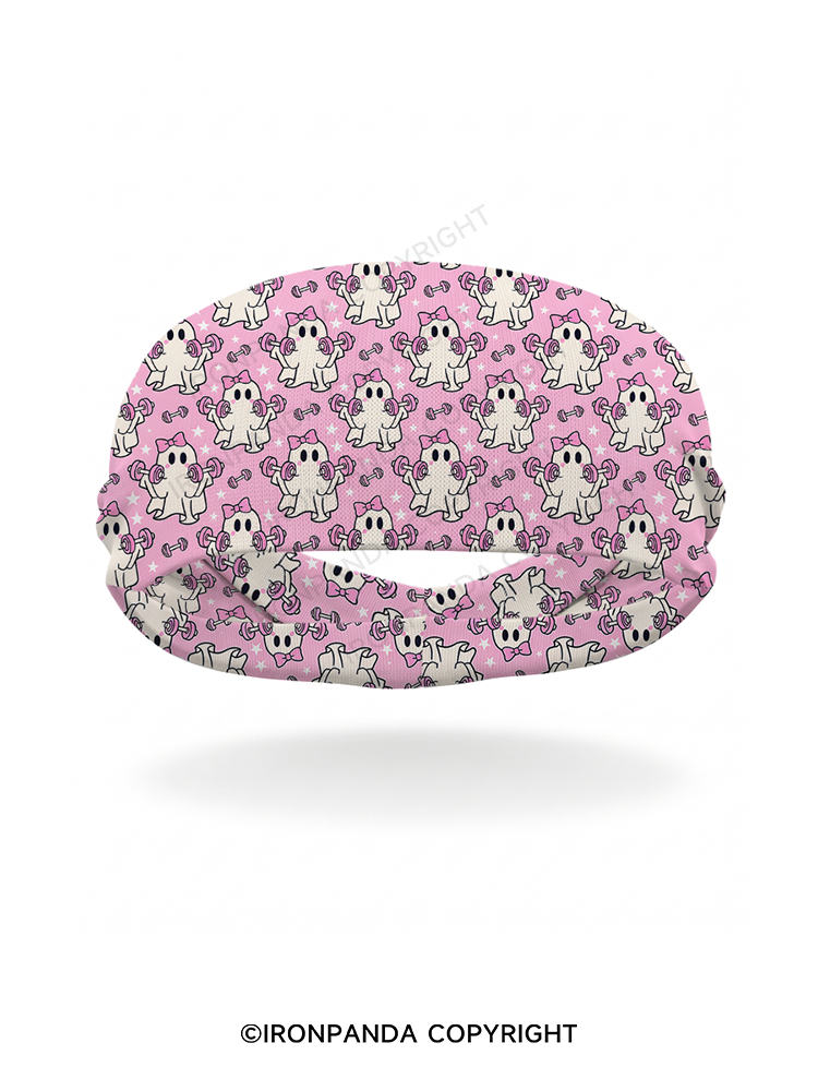 Pink Bow Workout Ghost Gym Headband