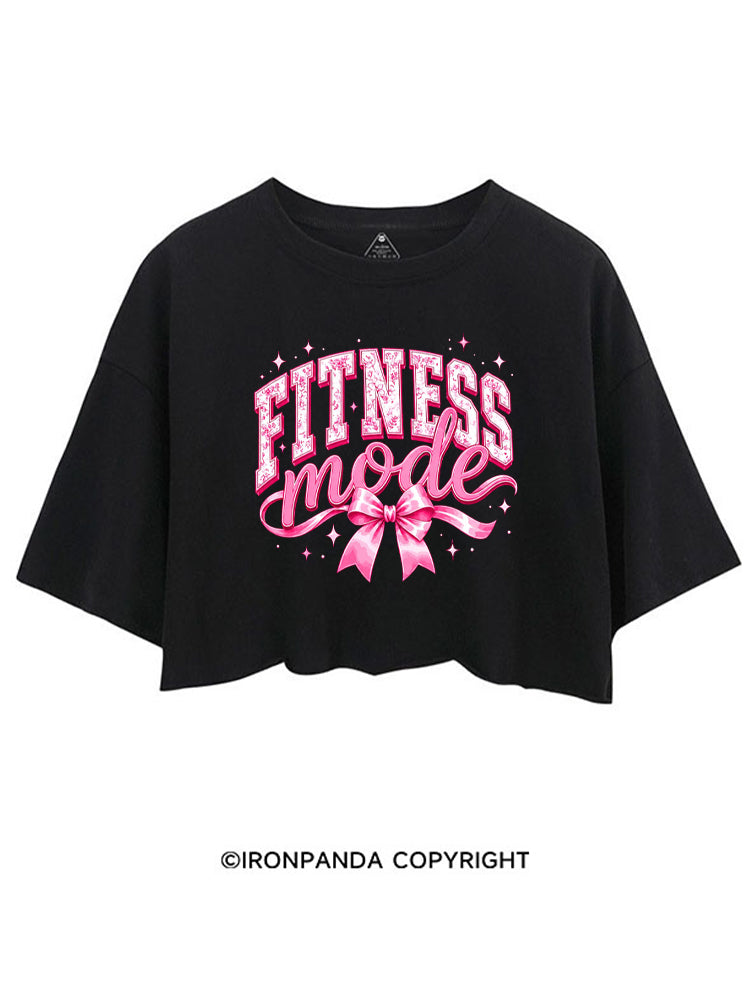 FITNESS MODE PINK GYM CROP TOPS