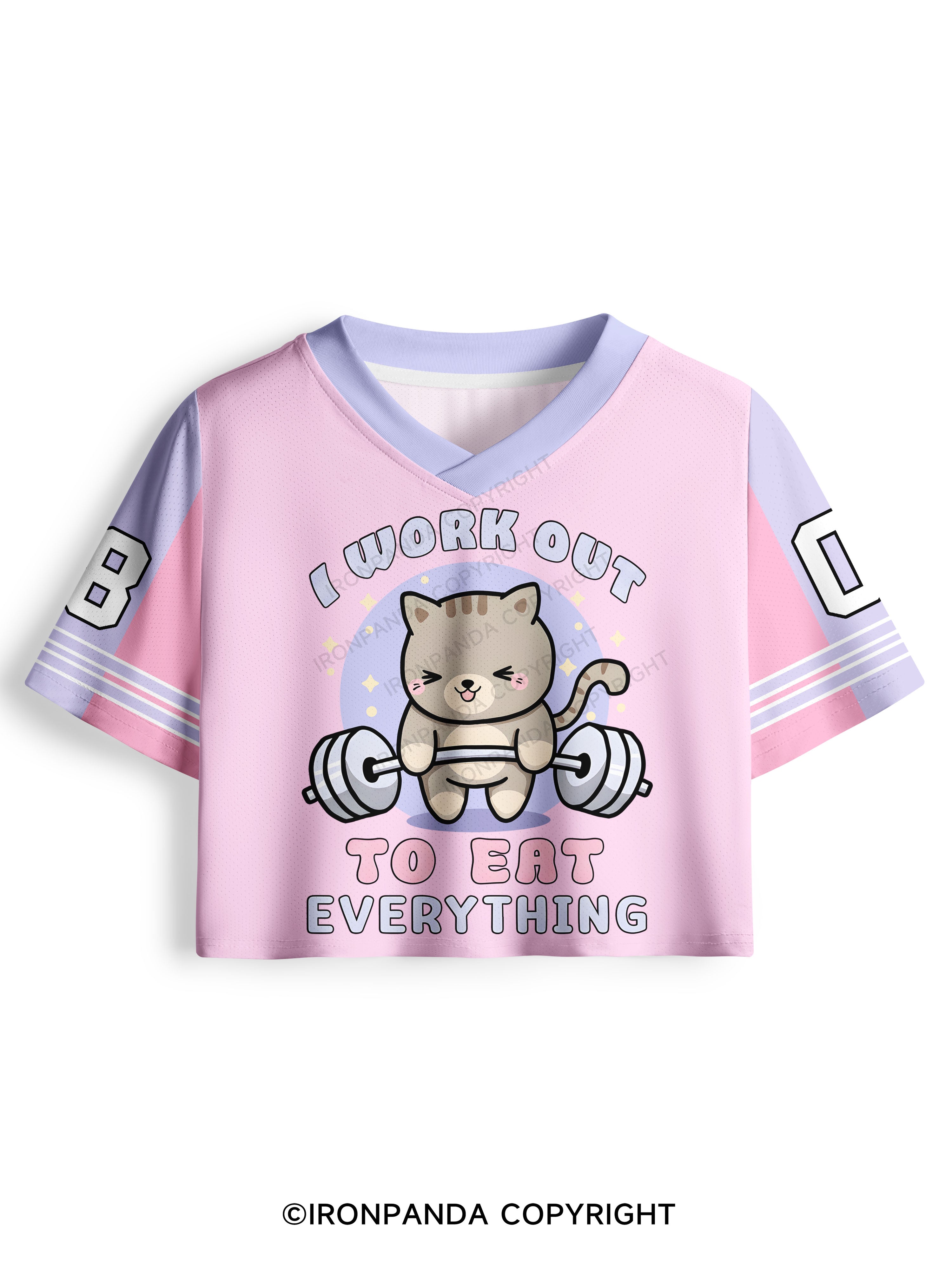 I WORK OUT TO EAT EVERYTHING CUTE CAT Pro Mesh Jersey