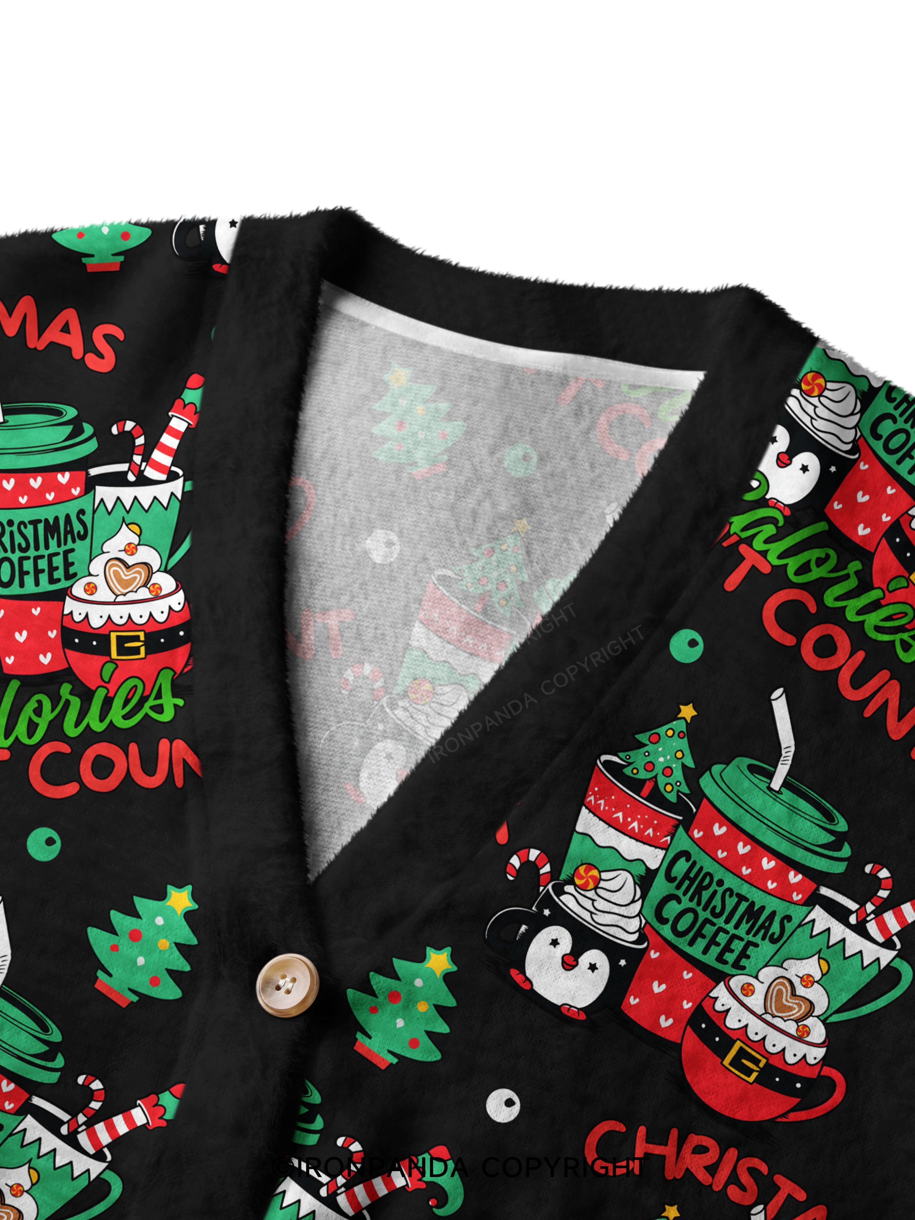 CHRISTMAS CALORIES DON'T COUNT Ugly Cardigan Sweater
