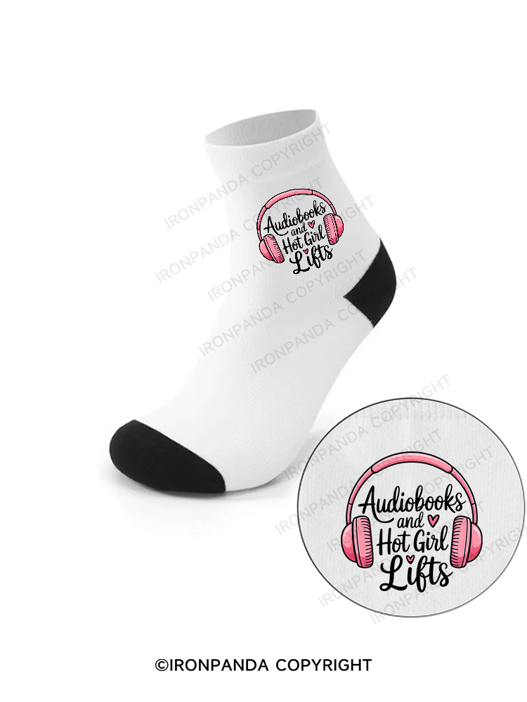 AUDIOBOOKS AND HOT GIRL LIFTS Crew Socks