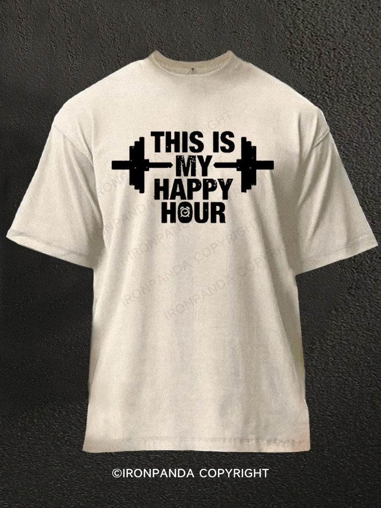 THIS IS MY HAPPY HOUR Washed Gym Shirt