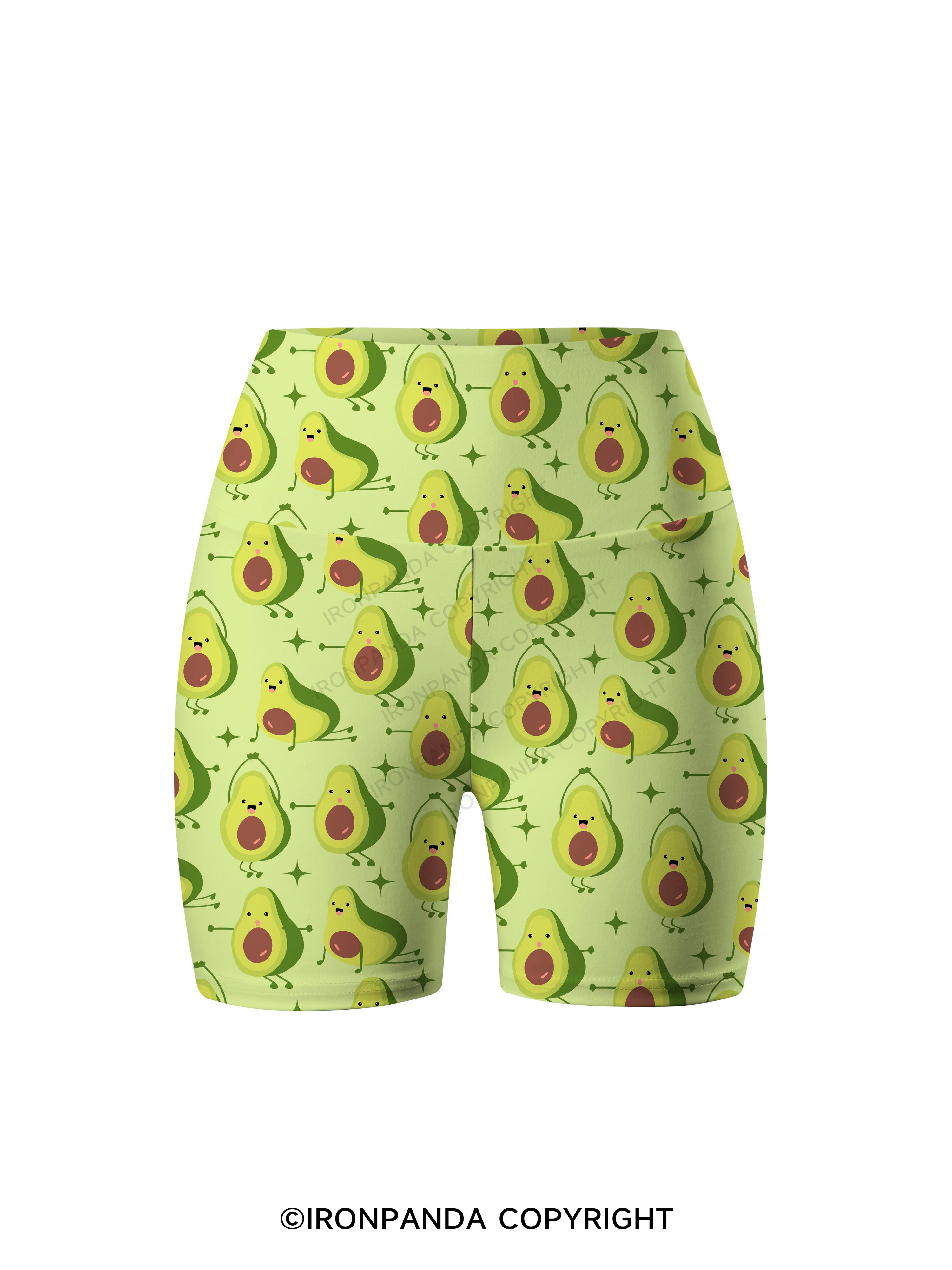 Burpee Avocado Printed Yoga Cycling Shorts