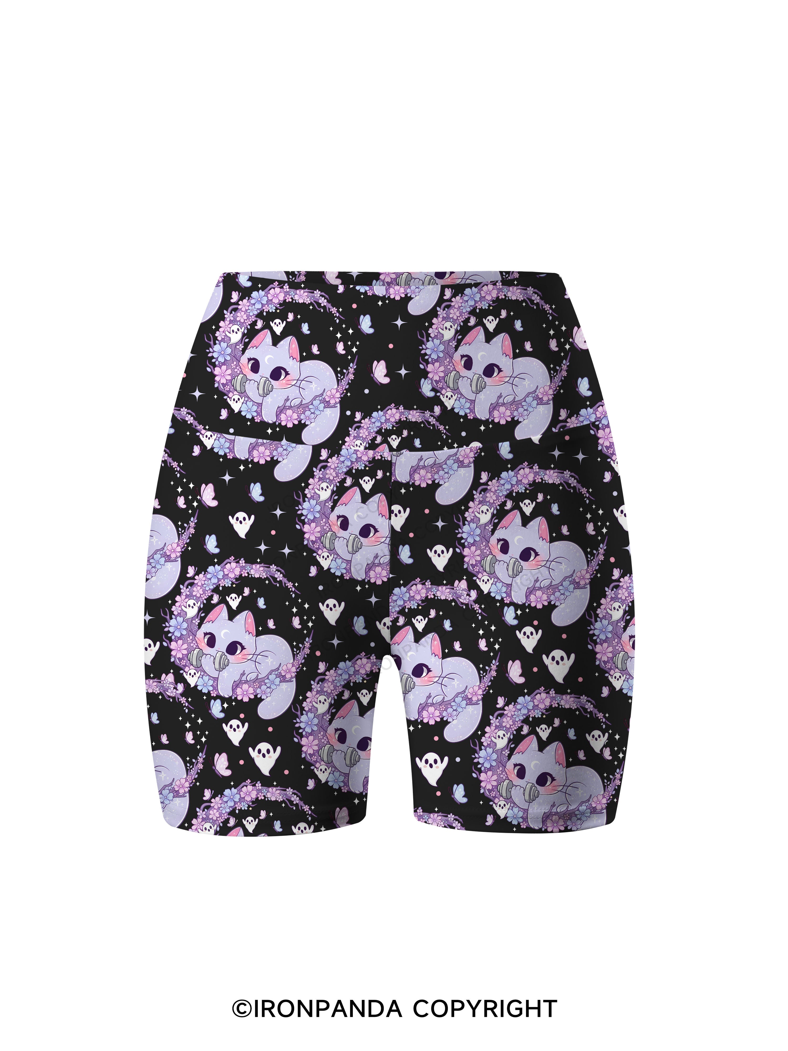 Moonlight Muscle Printed Yoga Cycling Shorts