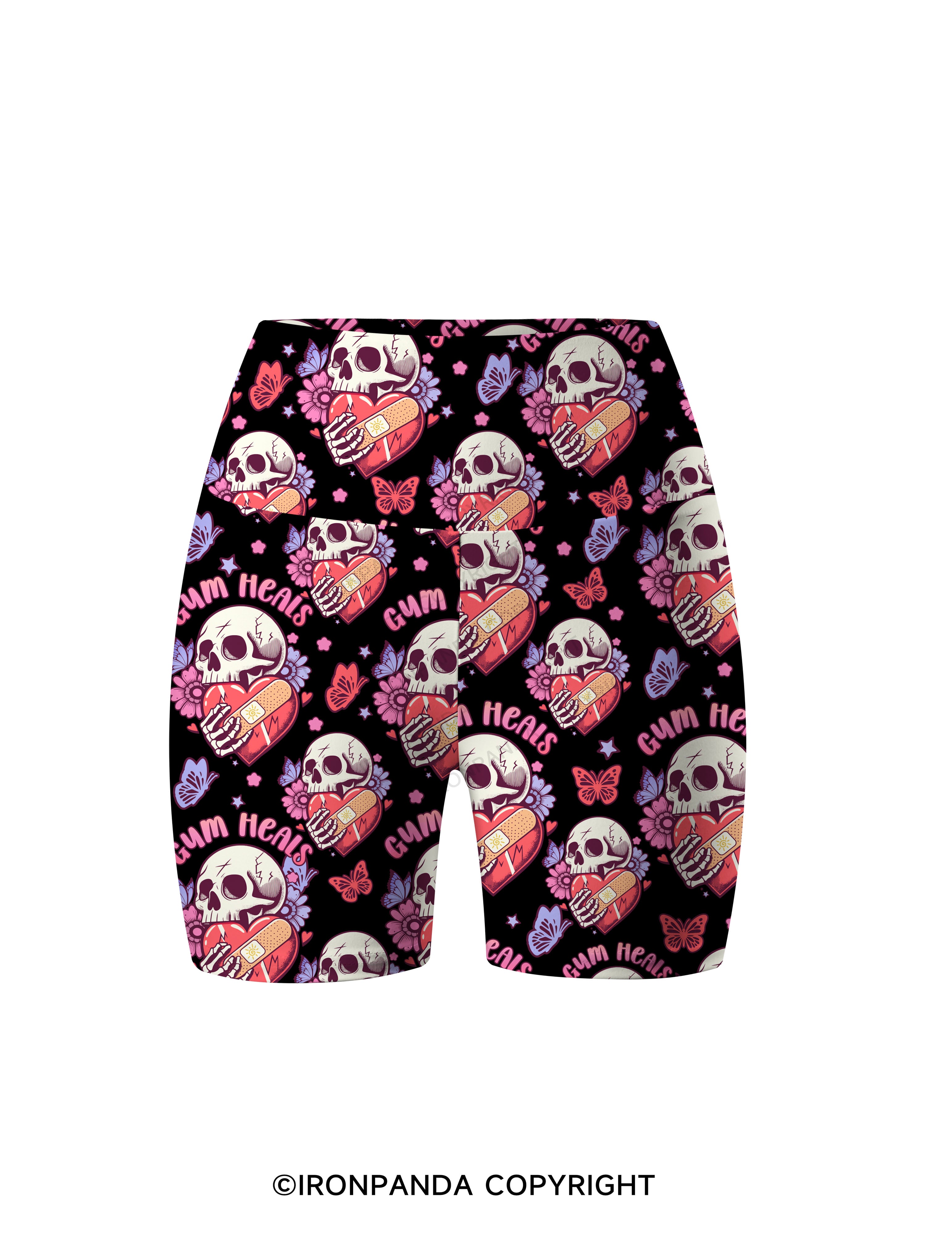 GYM HEALS Printed Yoga Cycling Shorts