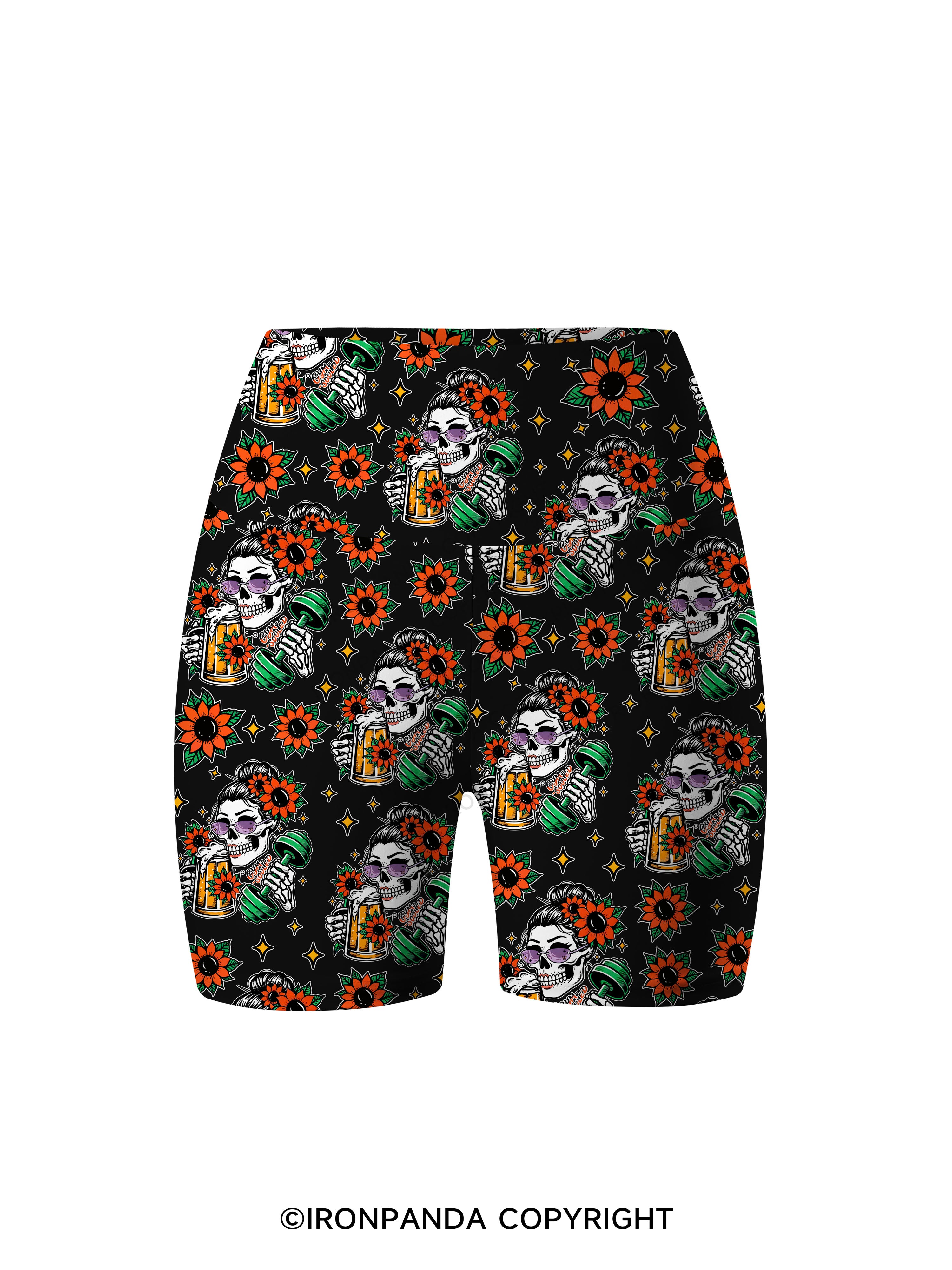 BURPEES ？I THOUGHT YOU SAID BEER PLEASE Printed Yoga Cycling Shorts
