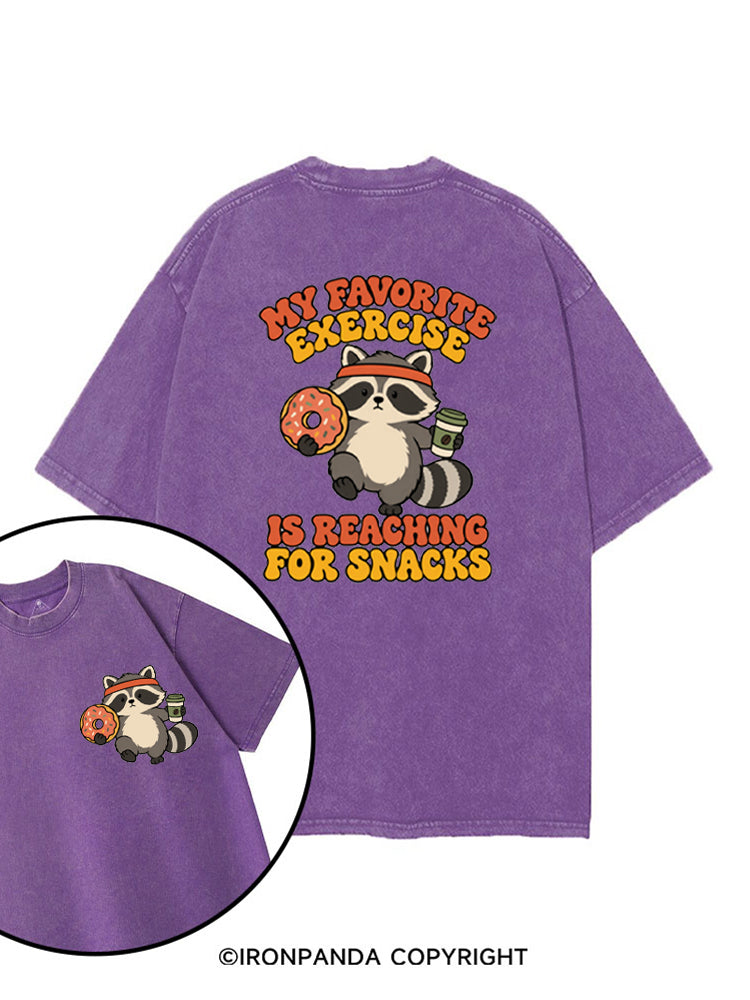 My Favorite Exercise Is Reaching for Snacks Funny Raccoon printed Gym Shirt