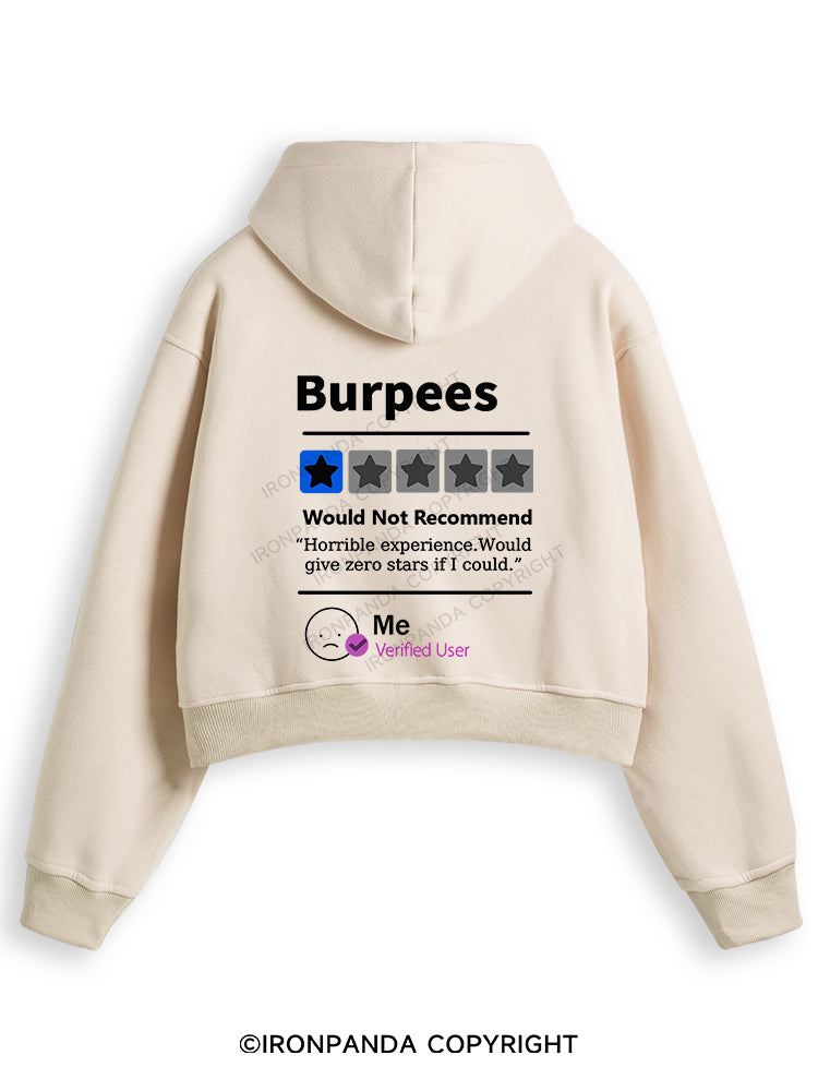 BURPEES REVIEWED Fleece Crop Zip Up Hoodie