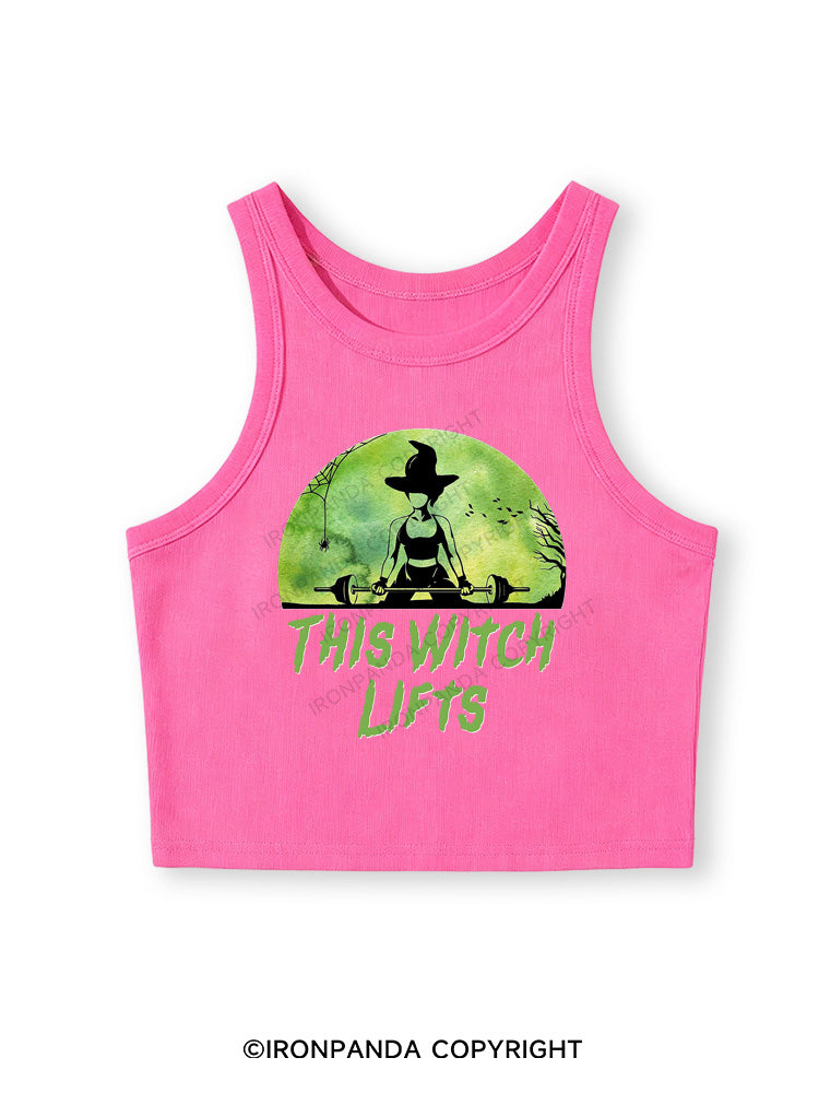 THIS WITCH LIFTS Fitted Crop Tank Top