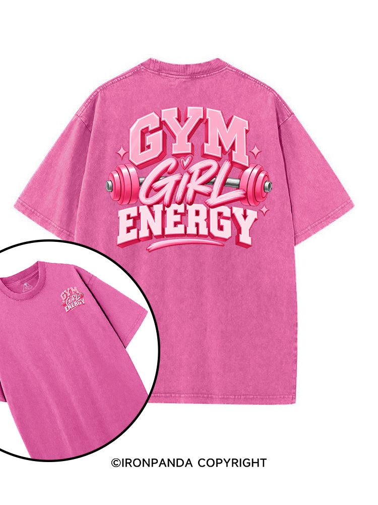 GYM GIRL ENERGY PINK POSITIVE VIBE printed Gym Shirt