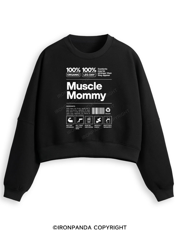 Muscle Mom Letters Fleece Crop Sweatshirt