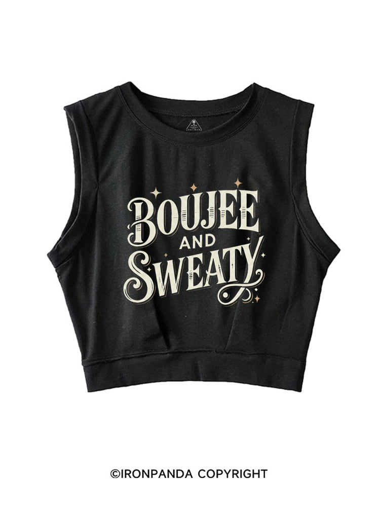 BOUJEE AND SWEATY SLEEVELESS CROP TOPS