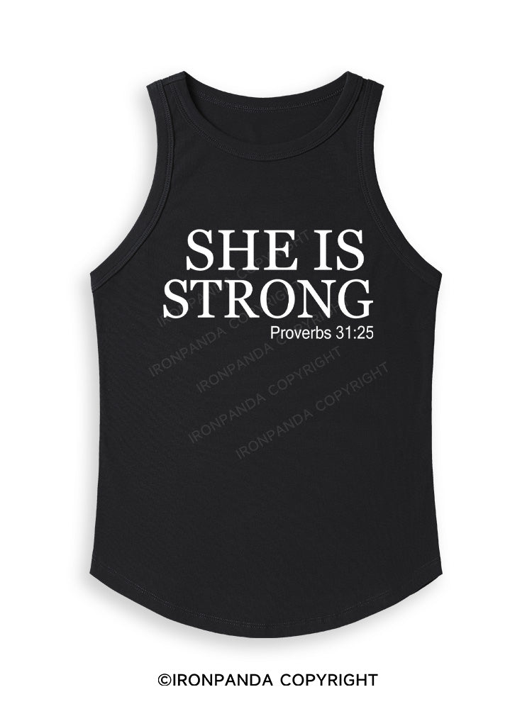 SHE IS STRONG Fitted Tank Top