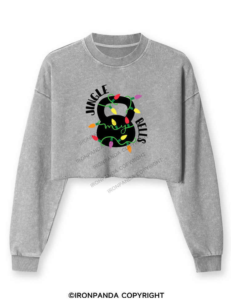 JINGLE MY BELLS Washed Long-Sleeve Crop Top