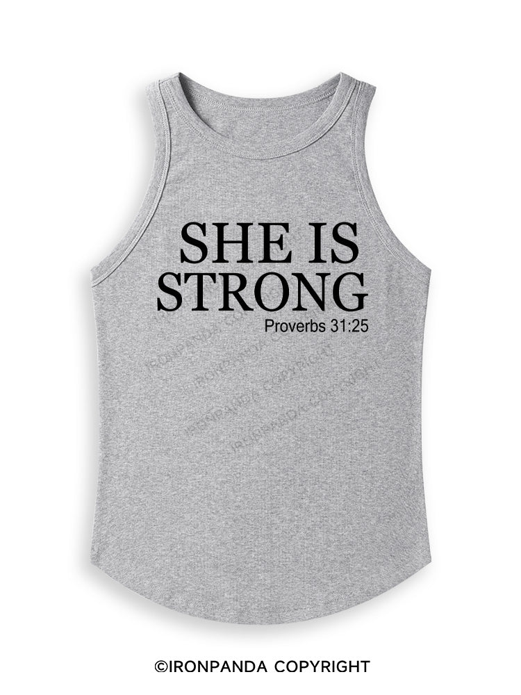 SHE IS STRONG Fitted Tank Top