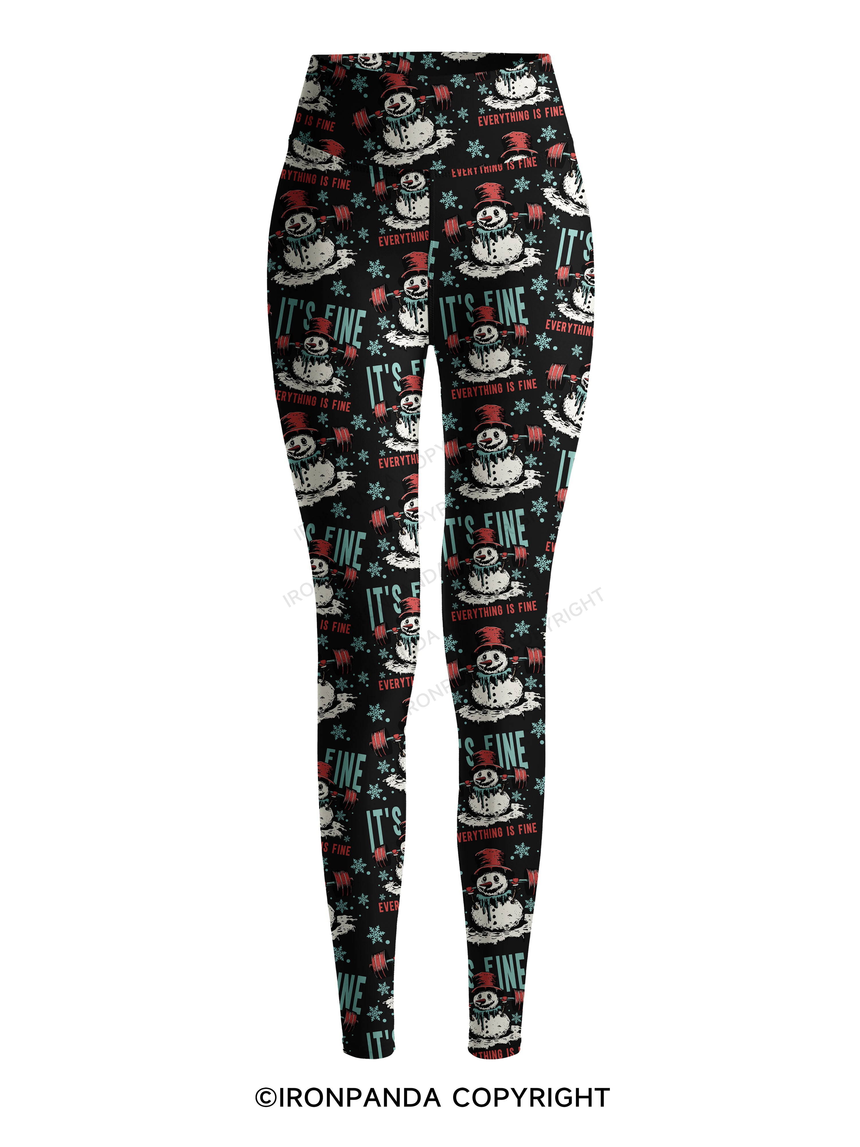 IT'S FINE EVERYTHING IS FINE Printed Yoga Pants