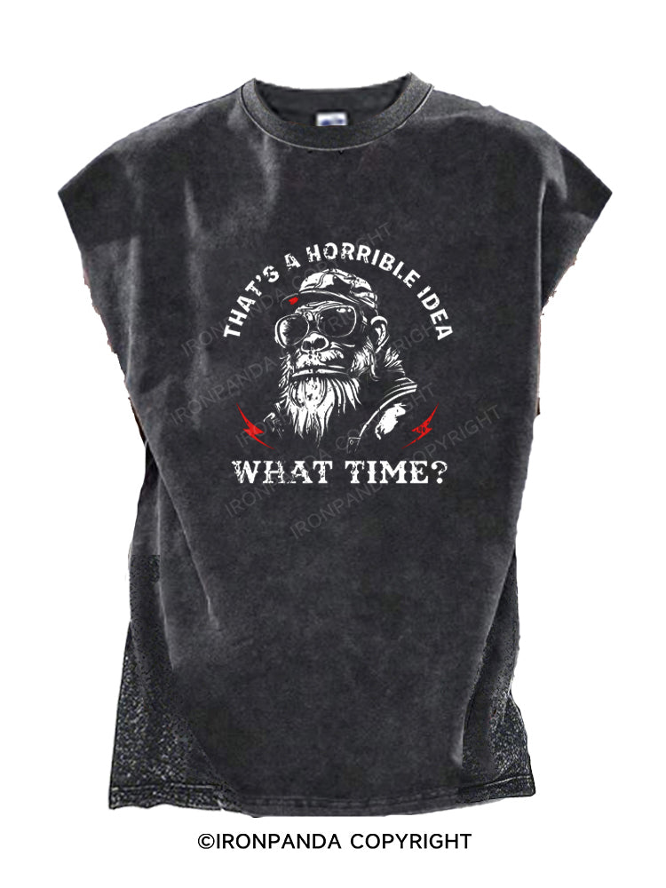 Retro That's A Horrible Idea What Time Monkey Cut Off Tank
