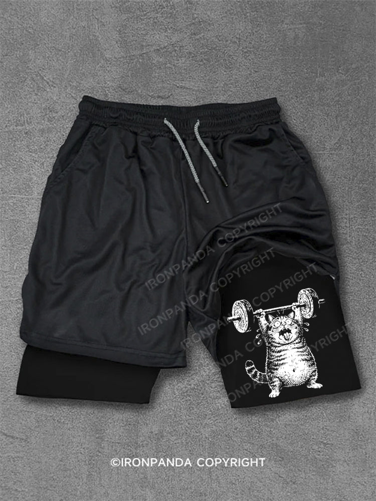 Funny Fat Cat Deadlift Performance Training Shorts