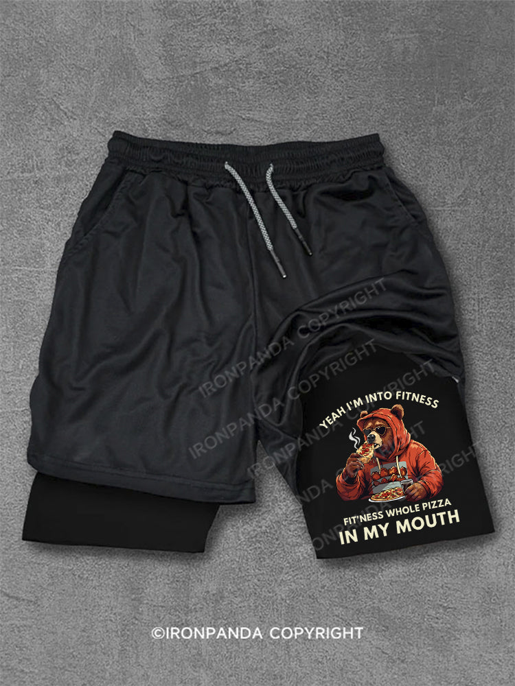 Funny Bear Fitness Pun Pizza Performance Training Shorts