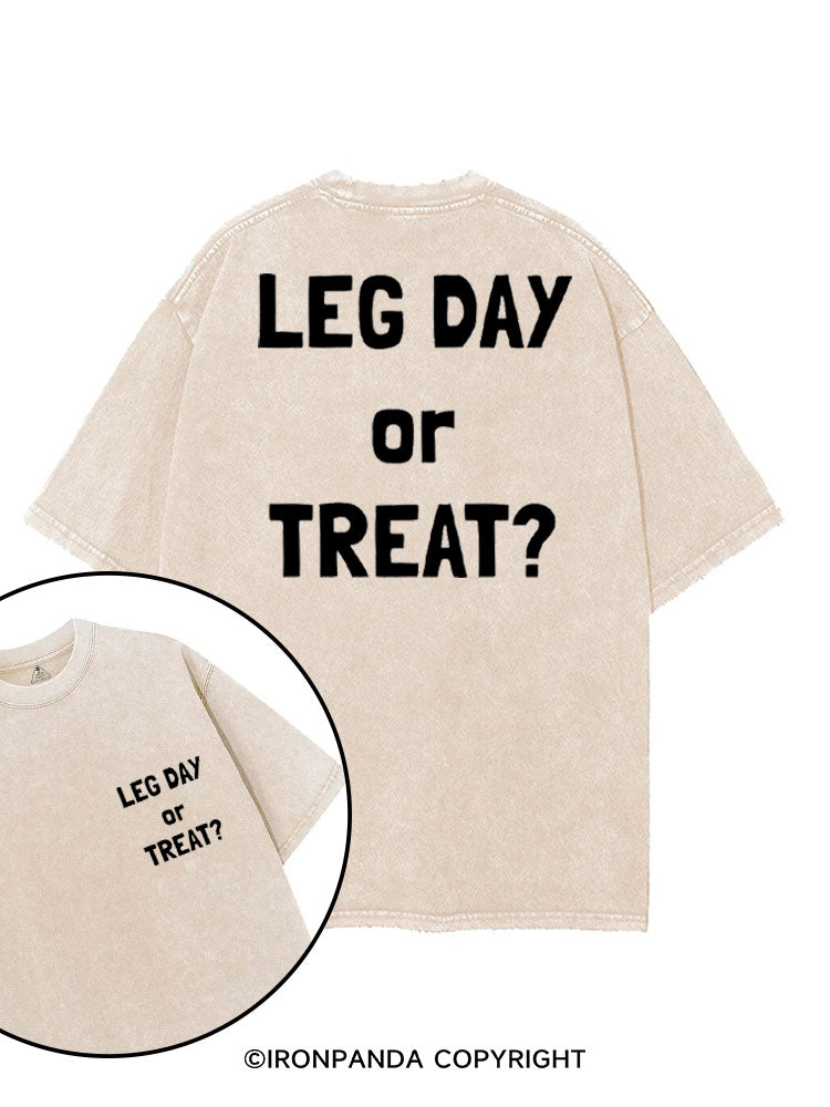 LEG DAY OR TREAT FUNNY HALLOWEEN printed Gym Shirt