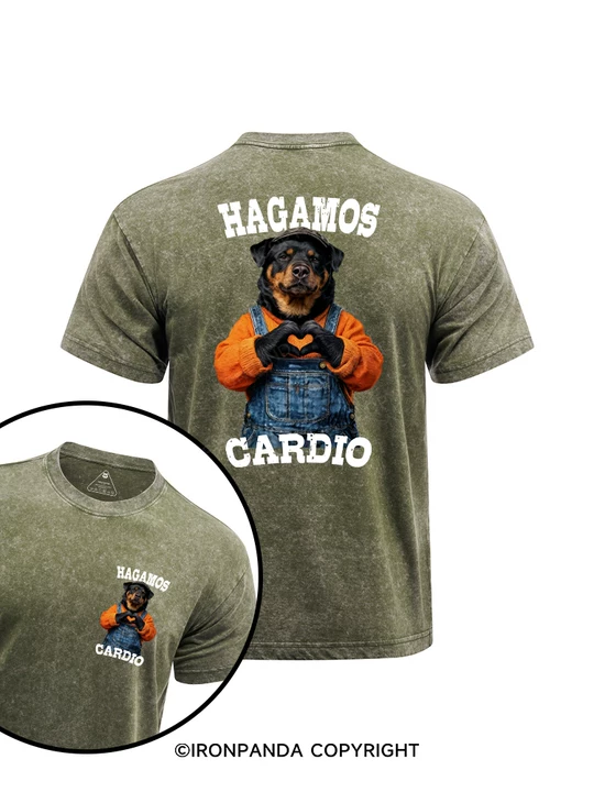 HAGAMOS CARDIO printed Washed Gym Shirt