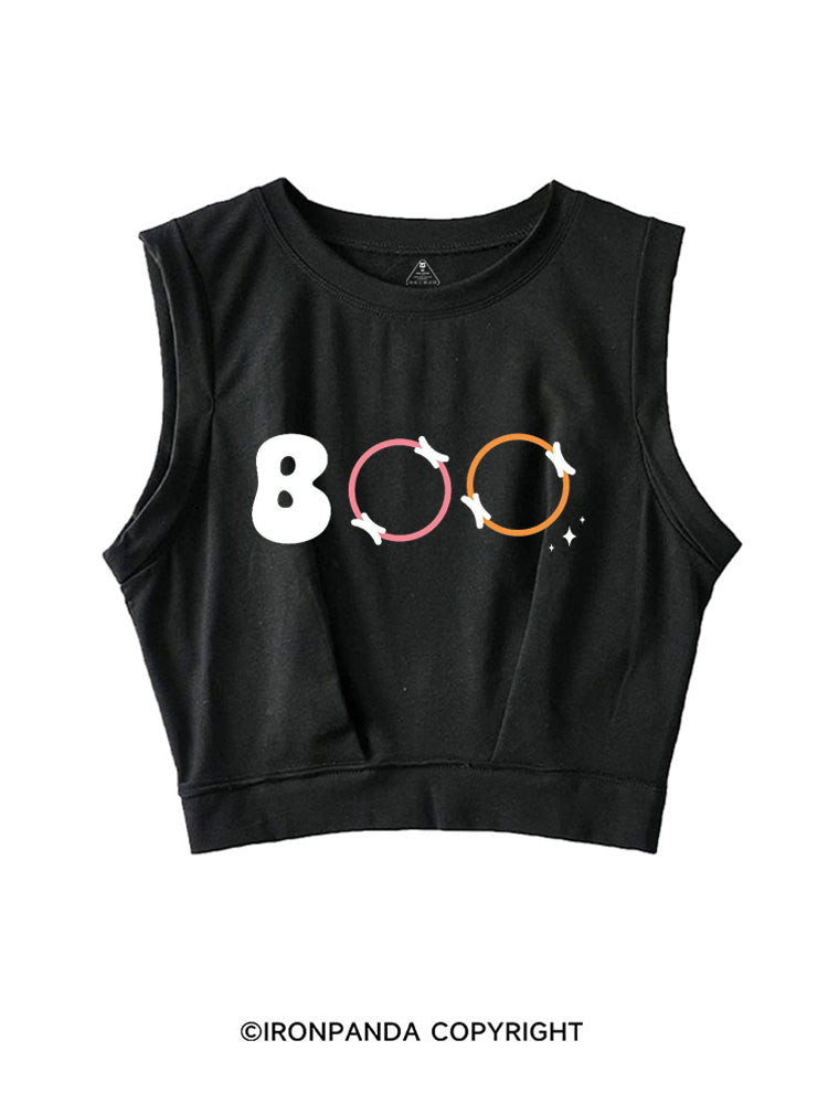 BOO FUNNY PILATES SLEEVELESS CROP TOPS