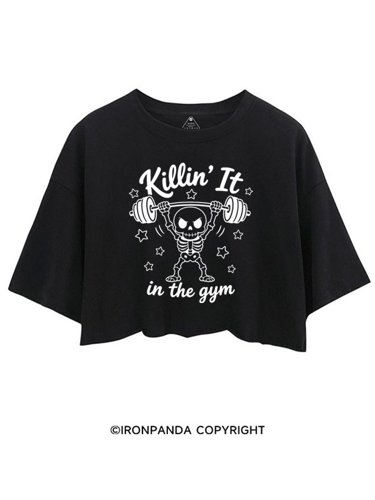 KILLIN' IT IN THE GYM SKELETON CROP TOPS