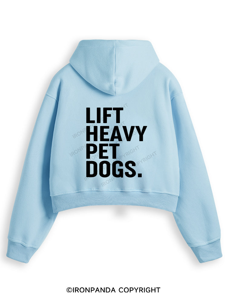 LIFT HEAVY PET DOGS Fleece Crop Zip Up Hoodie