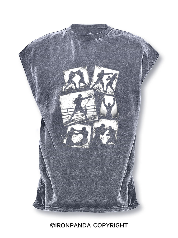 Vintage Boxing Player Boxer Cut Off Tank
