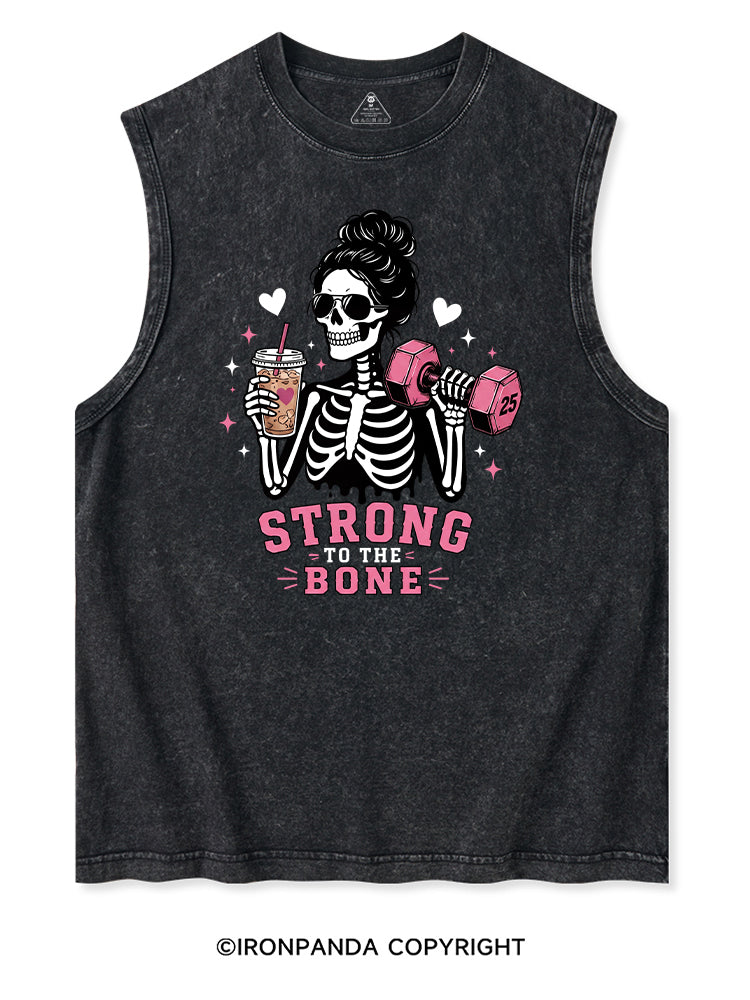 STRONG TO THE BONE SKELETON Washed Tank