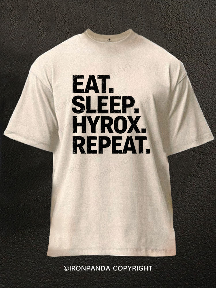 Eat. Sleep. Hyrox. Repeat Washed Gym Shirt