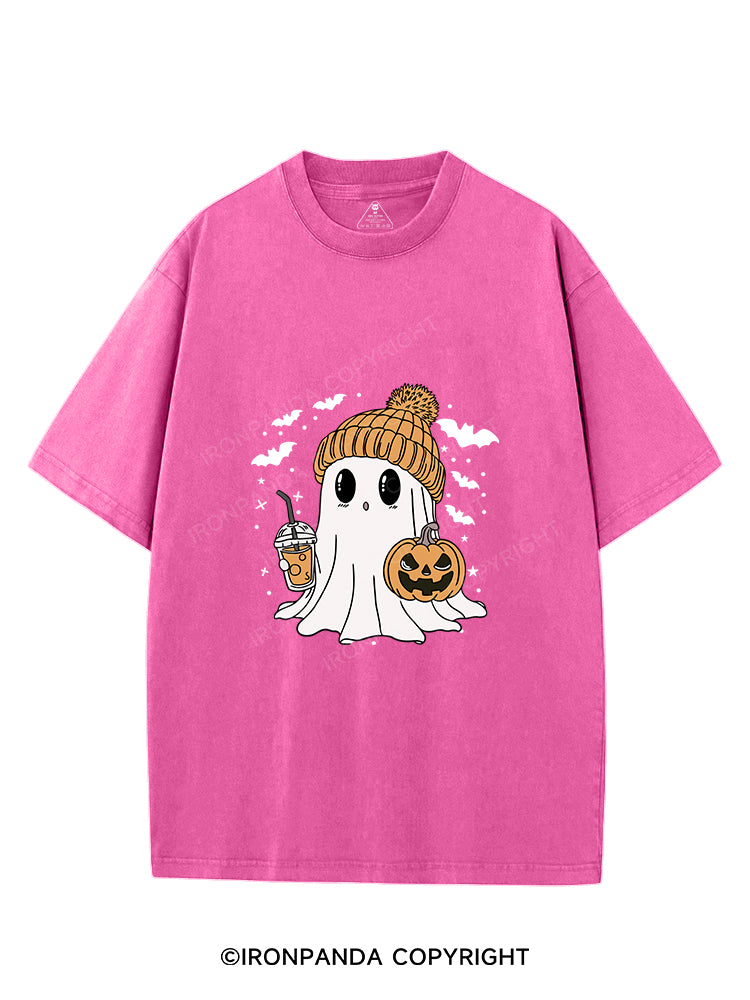 GHOST WITH ICED COFFEE VINTAGE GYM SHIRT