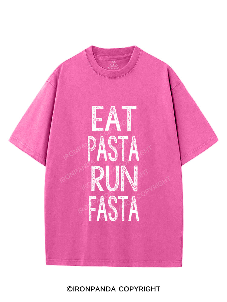 EAT PASTA RUN FASTA VINTAGE GYM SHIRT