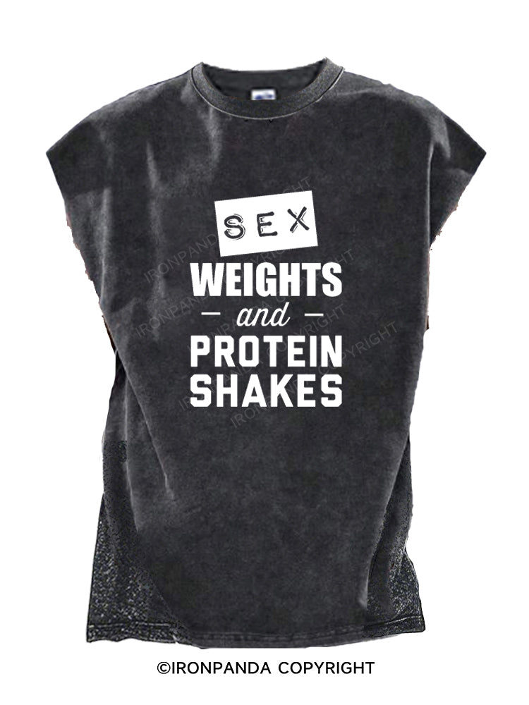 Sex weights and protein shakes Cut Off Tank