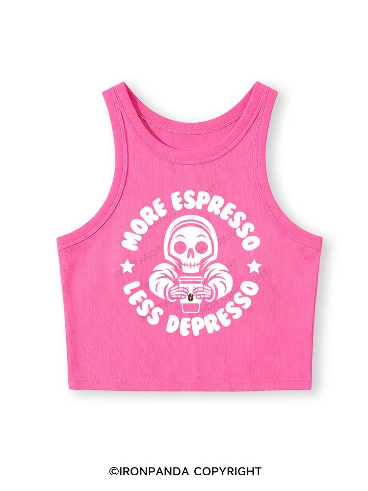 More Espresso Less Depresso Fitted Crop Tank Top