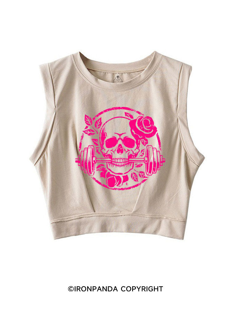 DEADLY BLOSSOM SKELETON SLEEVELESS CROP TOPS