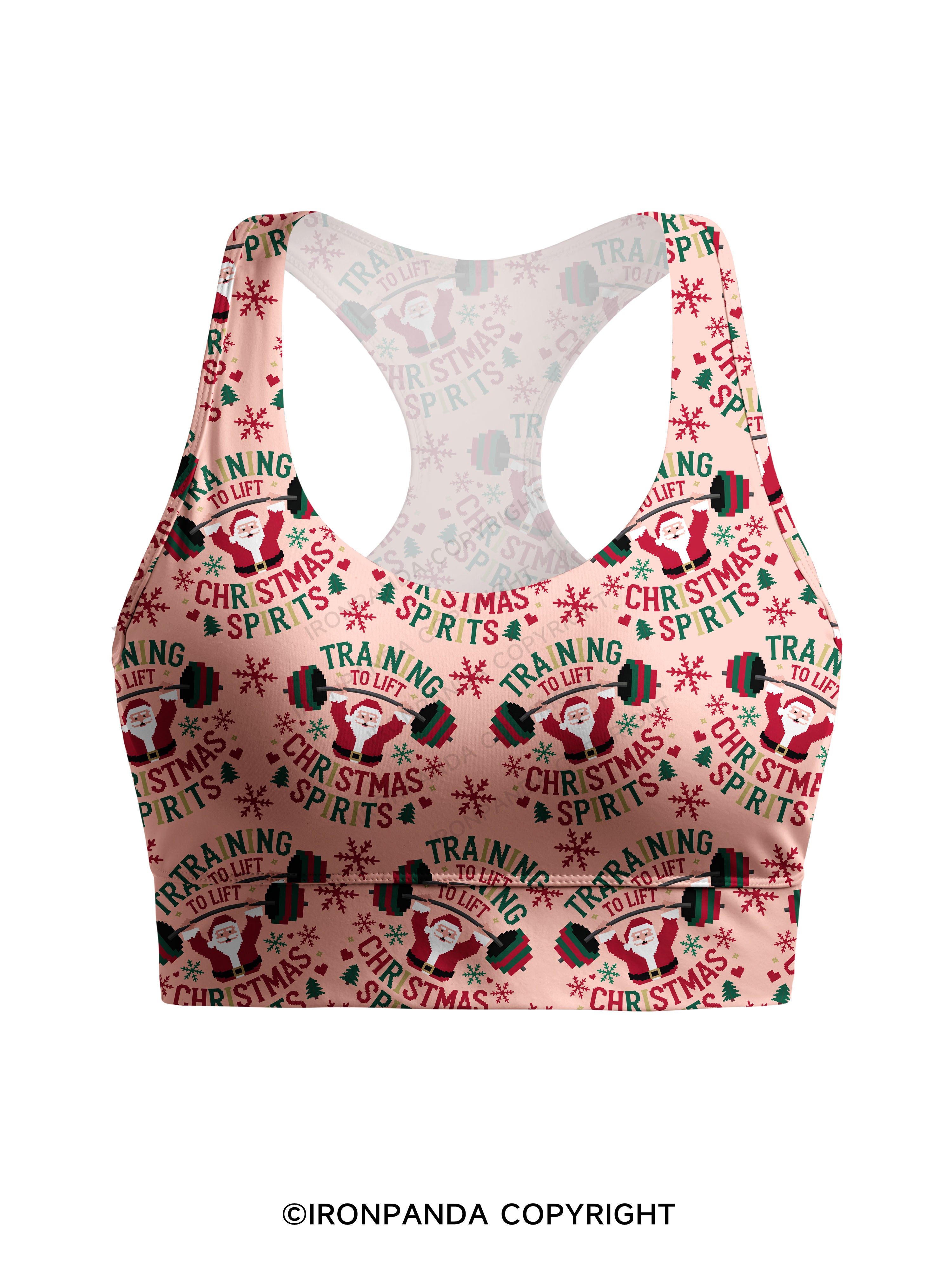 training to lift christmas spirits Racerback Sports Bra
