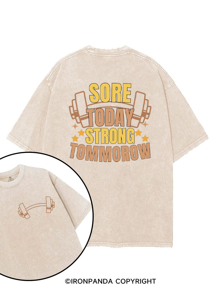 Sore Today Strong Tomorrow Funny Workout printed Gym Shirt